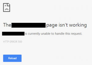 Internal Server Error HTTP 500
